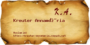 Kreuter Annamária névjegykártya